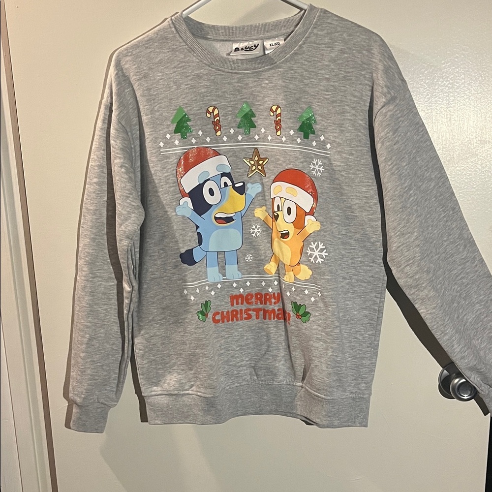 Gray BLUEY Christmas Sweater